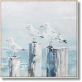 Seaside Trio Serenity - 33" x 33" Framed Wall Art - Blue