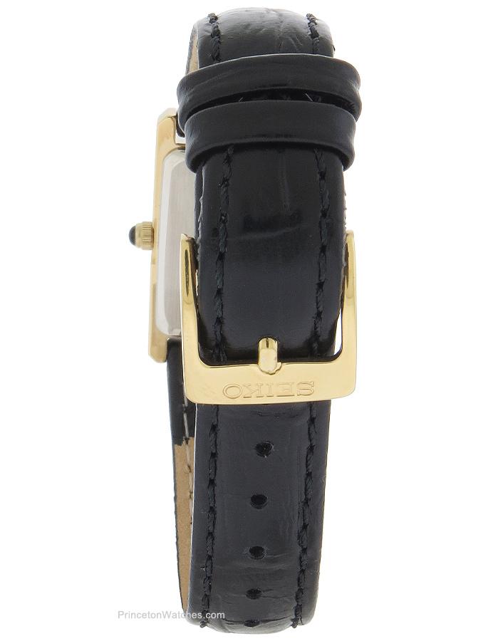 Seiko Ladies Solar Classic Watch - Gold-Tone - White Dial - Black Leather Strap - SUP250C_87f0d412-80ea-45c8-98a7-490fd7a49b20
