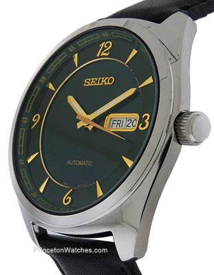 Seiko Mens Recraft Automatic Day/Date Watch - Green Dial - Two-Tone - Leather - SNKN69A_8e9466fb-cd8a-4c6c-8036-c0dbac96260c