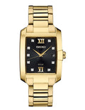 Seiko Mens Solar Diamond Watch - Gold-Tone - Bracelet - 34.5mm - SNE462