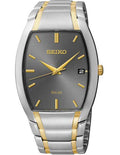 Seiko Mens Solar Dress Watch - Cushion Case - Gray Textured Dial - Date Display - SNE334_2e3850d0-bccd-4663-8da9-cca110dbfc4c