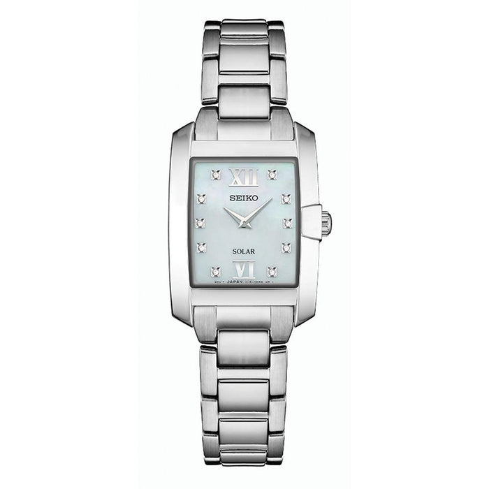 Seiko Solar Ladies Square Diamond Watch - Stainless Steel - Bracelet - SUP377_38c52ead-5f67-4434-97d8-9411c5896787