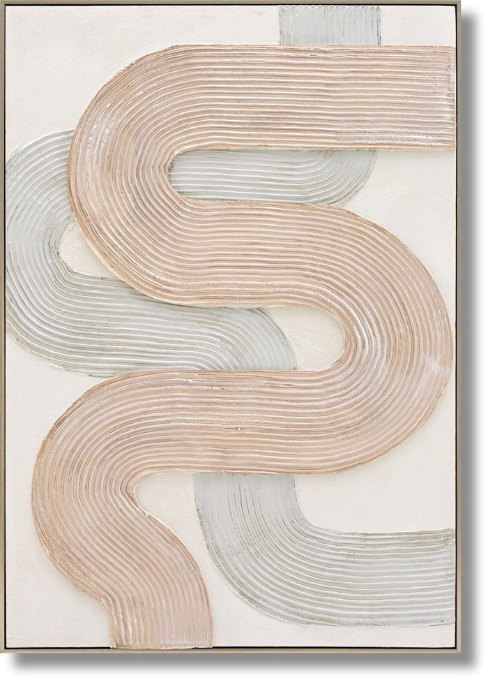 Serene Uplift - 28" x 40" Framed Wall Art - Beige