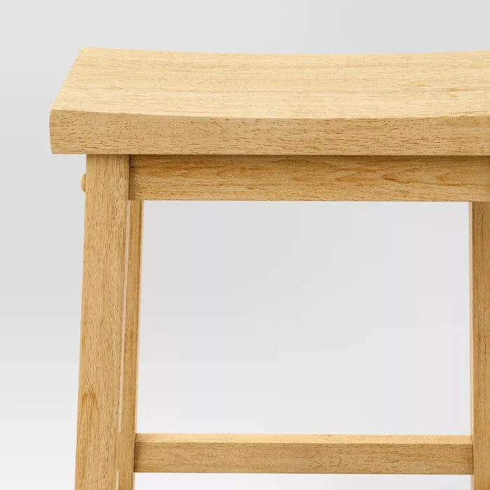 Set of 2 24" Solid Wood Backless Saddle Counter Height Barstools Natural - Room Essentials™