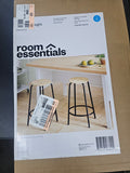 Set of 2 24" Wood and Metal Base Backless Counter Height Barstool Stool with Footrest Natural - Room Essentials™