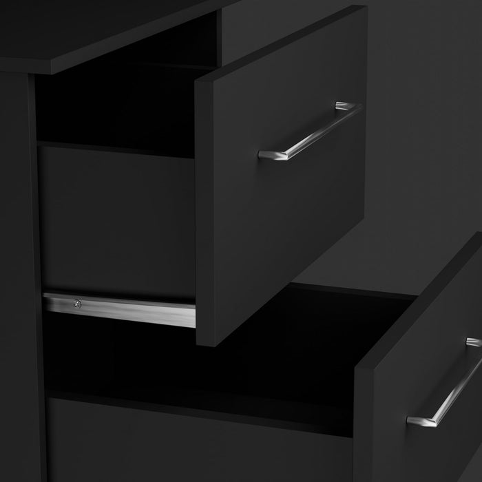 Set of 2 Kappesberg Jolyne 2-Drawer Nightstand, Modern Black Bedroom Storage - Brand New - Open Box