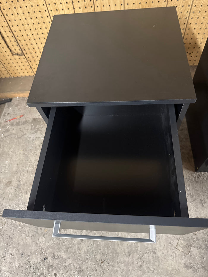 Set of 2 Kappesberg Jolyne 2-Drawer Nightstand, Modern Black Bedroom Storage - Brand New - Open Box