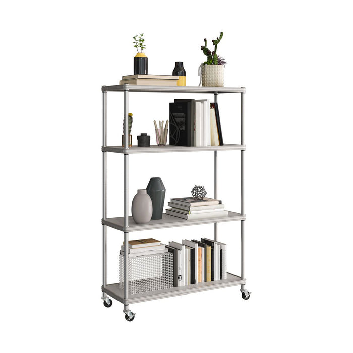 Seville Classics HOME 4-Tier Steel Shelving with Shelf Liners, 36" W x 14" D x 56.5" H, Platinum - Brand New