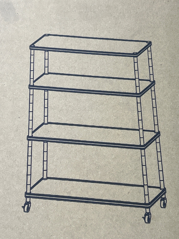 Seville Classics HOME 4-Tier Steel Shelving with Shelf Liners, 36" W x 14" D x 56.5" H, Platinum - Brand New