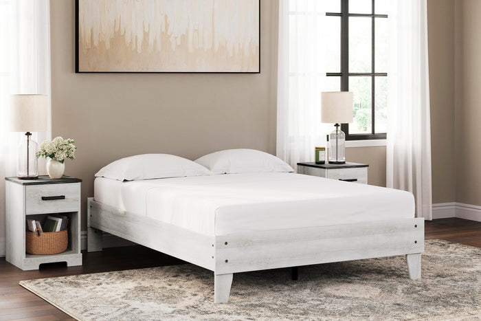 Shawburn Whitewash Full Platform Bed - Brand New