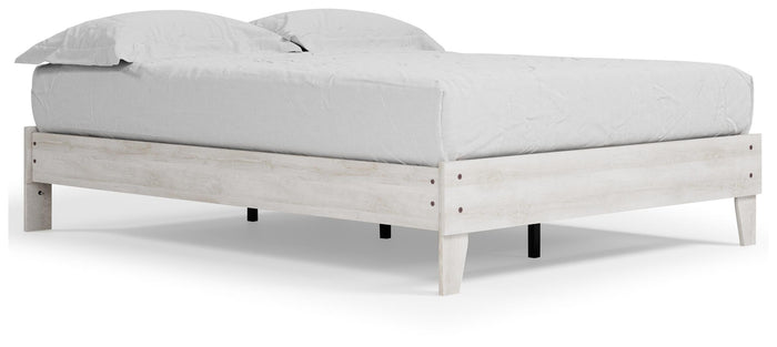 Shawburn Whitewash Queen Platform Bed - Brand New