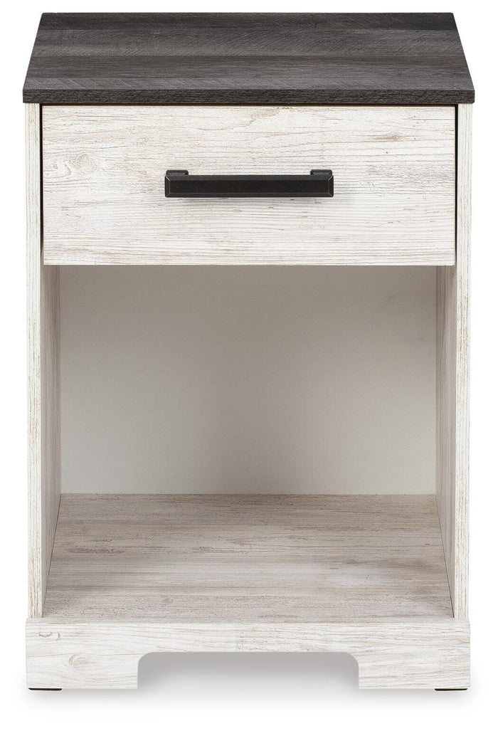 Shawburn Whitewash/Charcoal Gray One Drawer Night Stand - Brand New