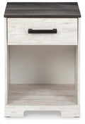 Shawburn Whitewash/Charcoal Gray One Drawer Night Stand - Brand New