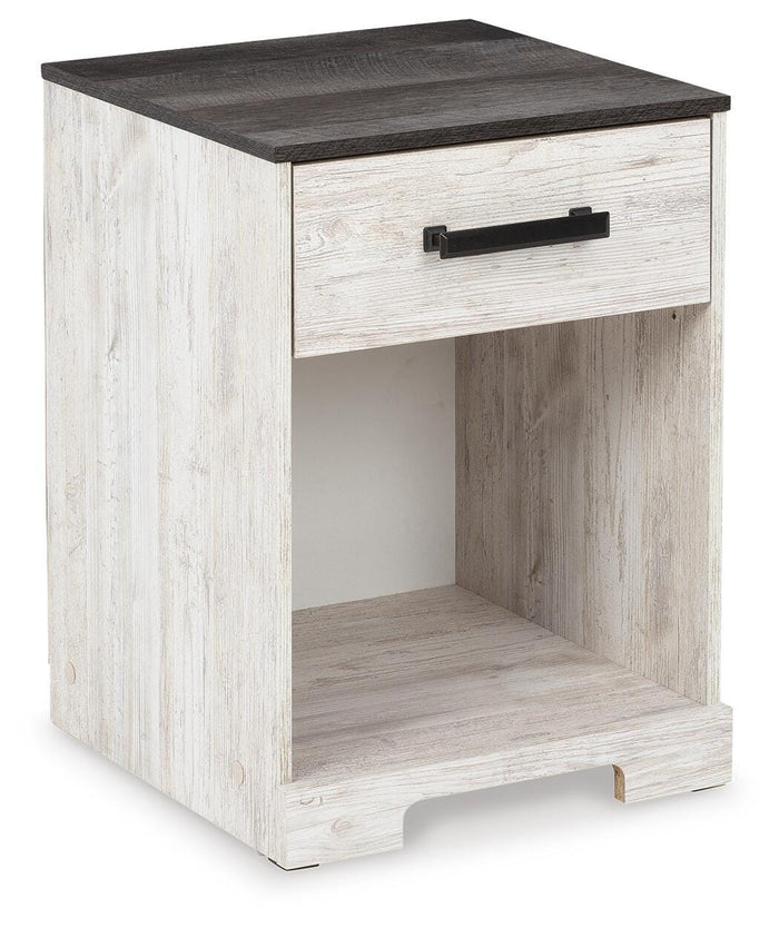 Shawburn Whitewash/Charcoal Gray One Drawer Night Stand - Brand New