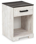 Shawburn Whitewash/Charcoal Gray One Drawer Night Stand - Brand New