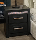 Shoralli Black Two Drawer Night Stand - Brand New