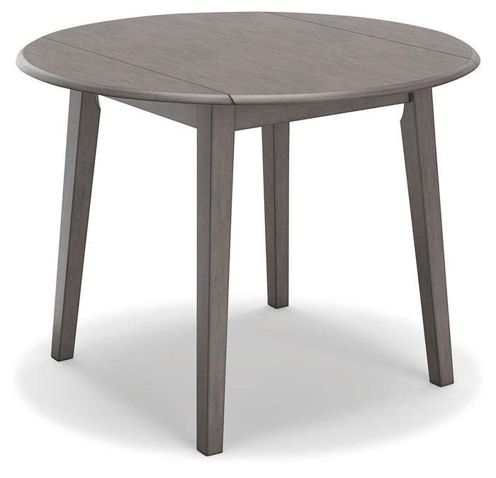 Shullden Gray Round DRM Drop Leaf Table - Brand New
