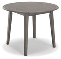 Shullden Gray Round DRM Drop Leaf Table - Brand New