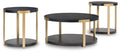 Shylore Black/Brass Finish Occasional Table Set (3/CN) - Brand New
