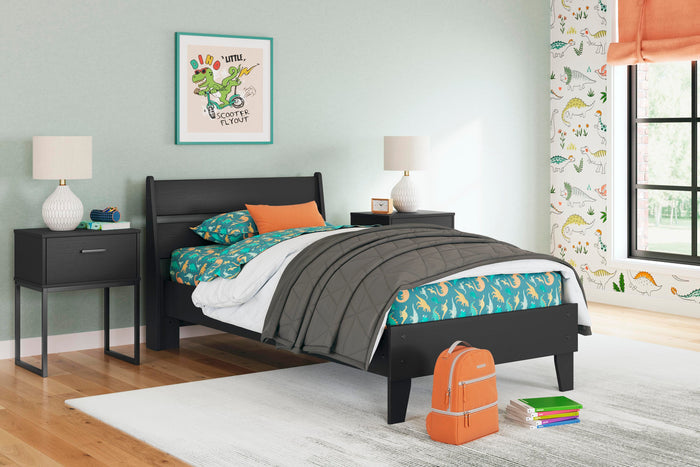 Signature Design Black Twin Panel Platform Bed