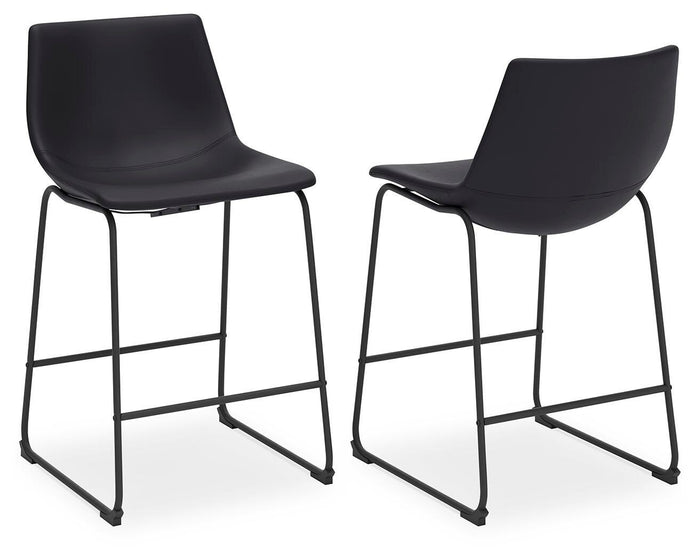 Signature Design Black Upholstered Barstool (2/CN)
