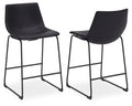 Signature Design Black Upholstered Barstool (2/CN)