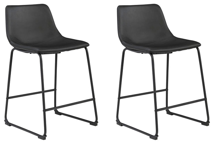 Signature Design Black Upholstered Barstool (2/CN)