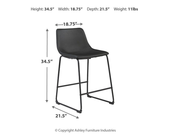 Signature Design Black Upholstered Barstool (2/CN)