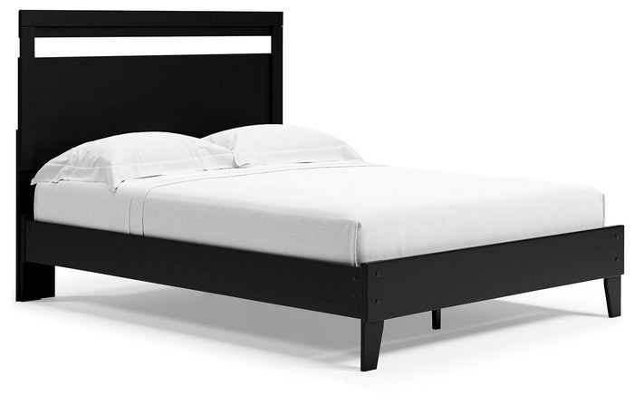 Signature Design Black/Brown Queen Panel Platform Bed
