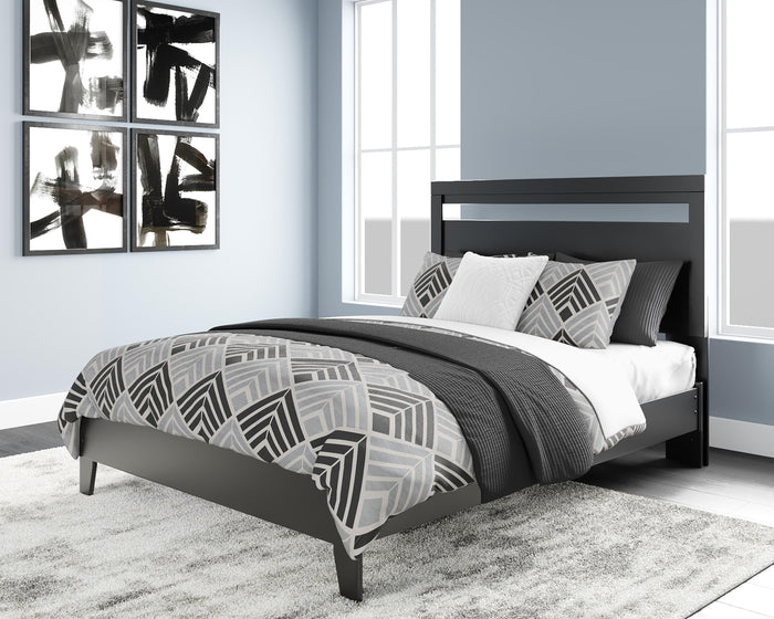 Signature Design Black/Brown Queen Panel Platform Bed