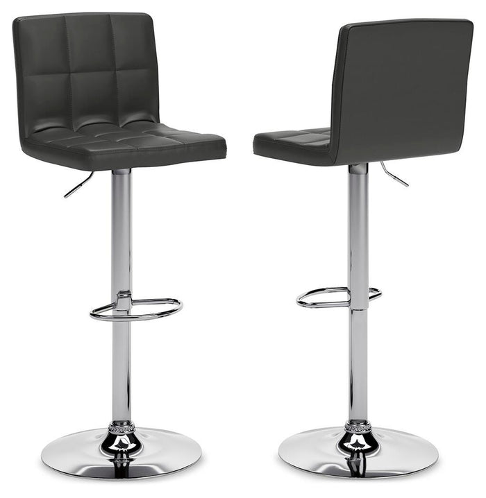 Signature Design Black/Chrome Finish Tall UPH Swivel Barstool(2/CN)
