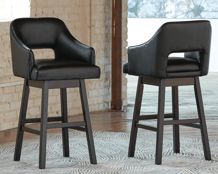 Signature Design Black/Dark Brown Tall UPH Swivel Barstool(2/CN)