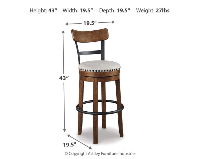 Signature Design Brown Tall UPH Swivel Barstool(1/CN)