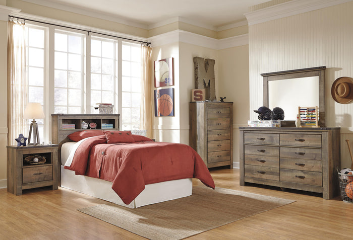 Signature Design Brown Twin Bookcase Headboard