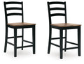 Signature Design Brown/Black Barstool (2/CN)