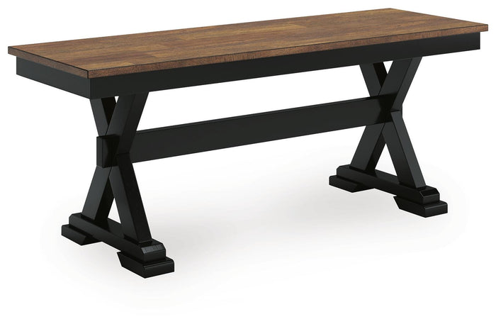 Signature Design Brown/Black Large Dining Room Bench