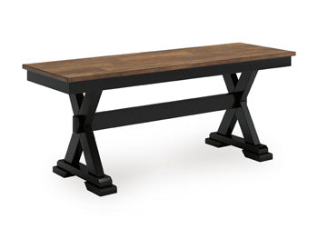 Signature Design Brown/Black Large Dining Room Bench