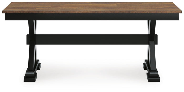 Signature Design Brown/Black Large Dining Room Bench