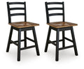 Signature Design Brown/Black Swivel Stool (2/CN)