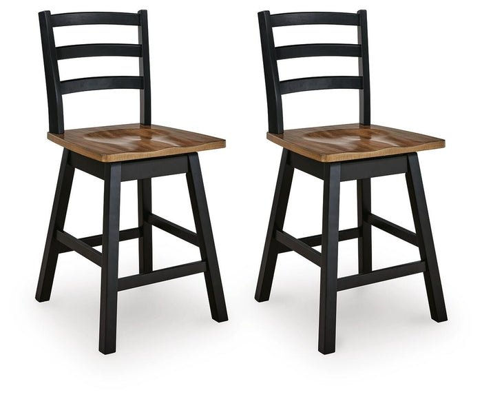Signature Design Brown/Black Swivel Stool (2/CN)