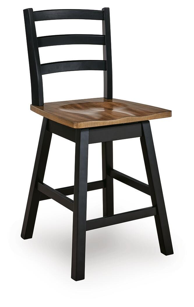 Signature Design Brown/Black Swivel Stool (2/CN)