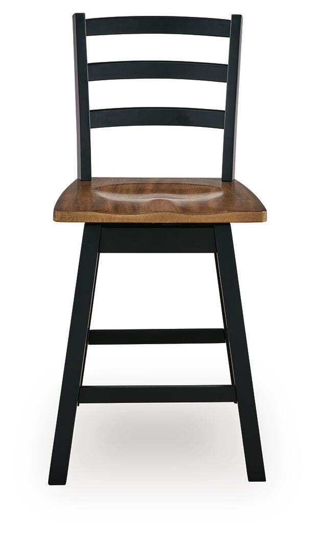 Signature Design Brown/Black Swivel Stool (2/CN)