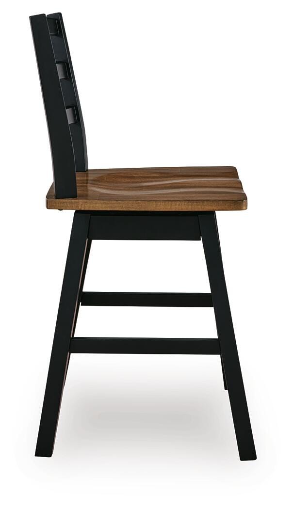 Signature Design Brown/Black Swivel Stool (2/CN)