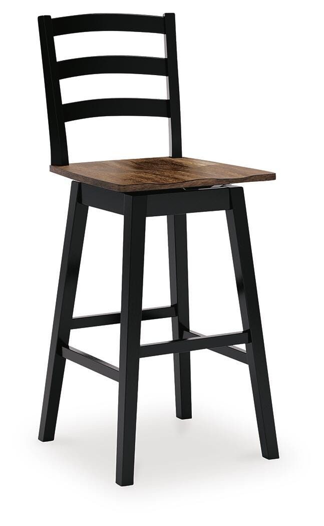 Signature Design Brown/Black Tall Swivel Barstool (2/CN)