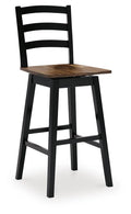 Signature Design Brown/Black Tall Swivel Barstool (2/CN)