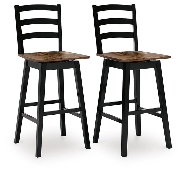 Signature Design Brown/Black Tall Swivel Barstool (2/CN)
