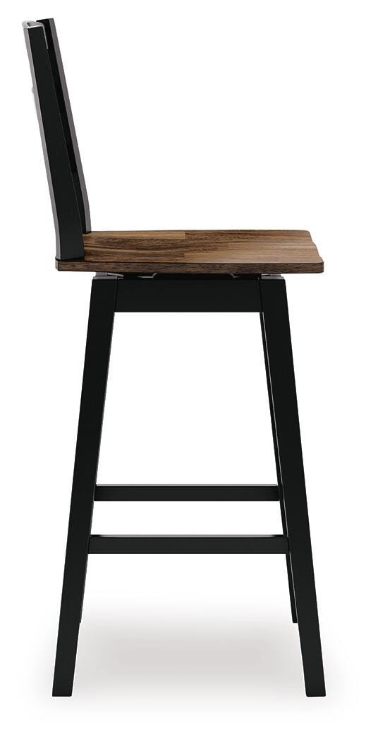 Signature Design Brown/Black Tall Swivel Barstool (2/CN)