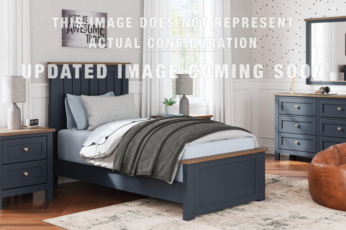 Signature Design Brown/Blue Twin Panel Headboard