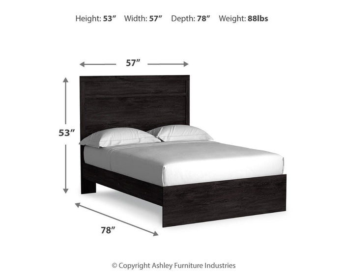 Signature Design Charcoal Full Panel Bed