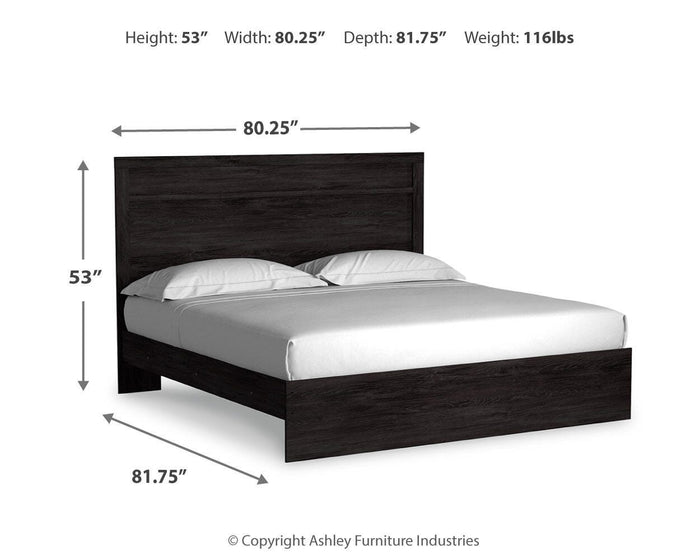 Signature Design Charcoal King Panel Bed